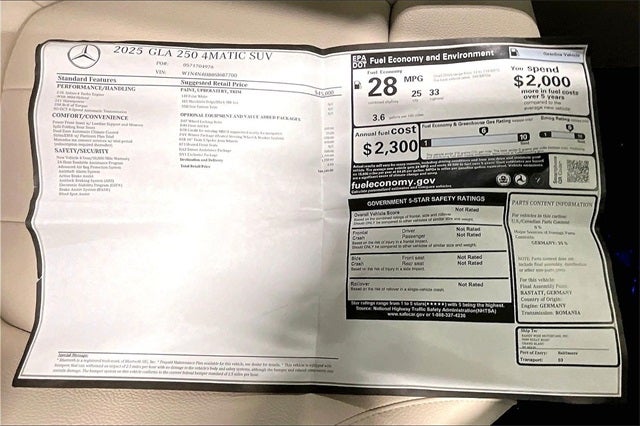 2025 Mercedes-Benz GLA GLA 250 4MATIC®