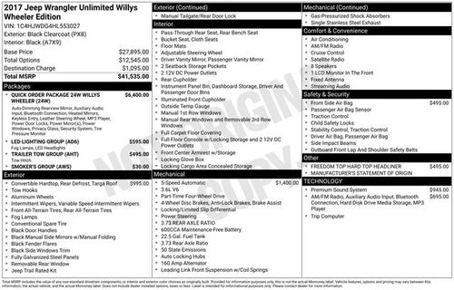 2017 Jeep Wrangler Unlimited Willys
