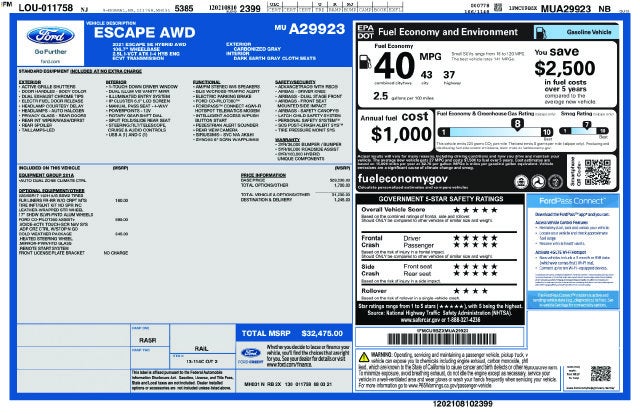 2021 Ford Escape Hybrid SE