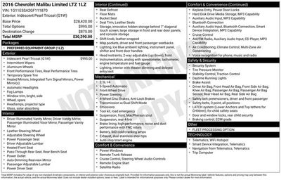 2016 Chevrolet Malibu Limited LTZ