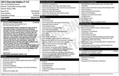 2012 Chevrolet Malibu LT 1LT