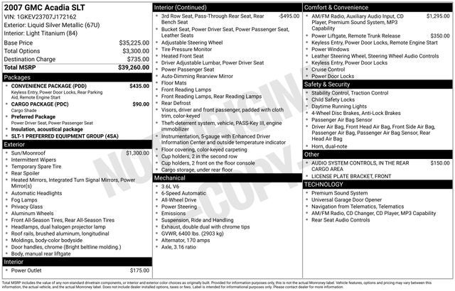 2007 GMC Acadia SLT-1 8 Passenger