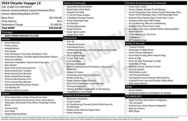2024 Chrysler Voyager LX