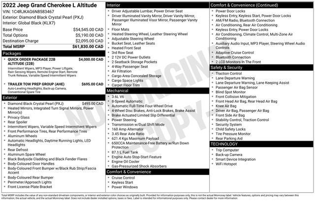 2022 Jeep Grand Cherokee L Altitude